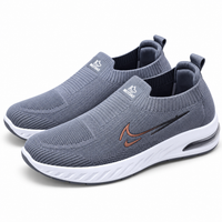 Unisex Gray Knit Slip-On Sneakers Shoes