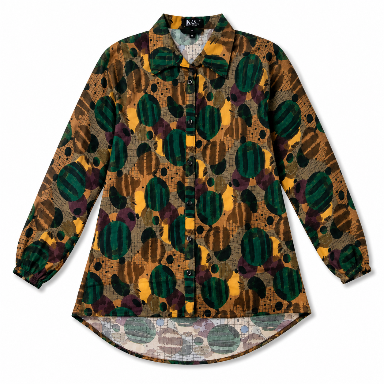 Women’s Printed Casual Long Shirt – Abstract Pattern