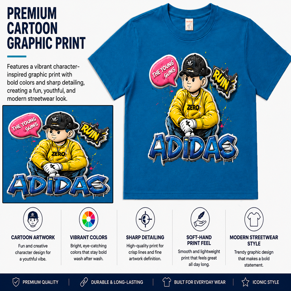 Pack of 5 Men's Premium 3D Embossed Sticker Graphic T-Shirts