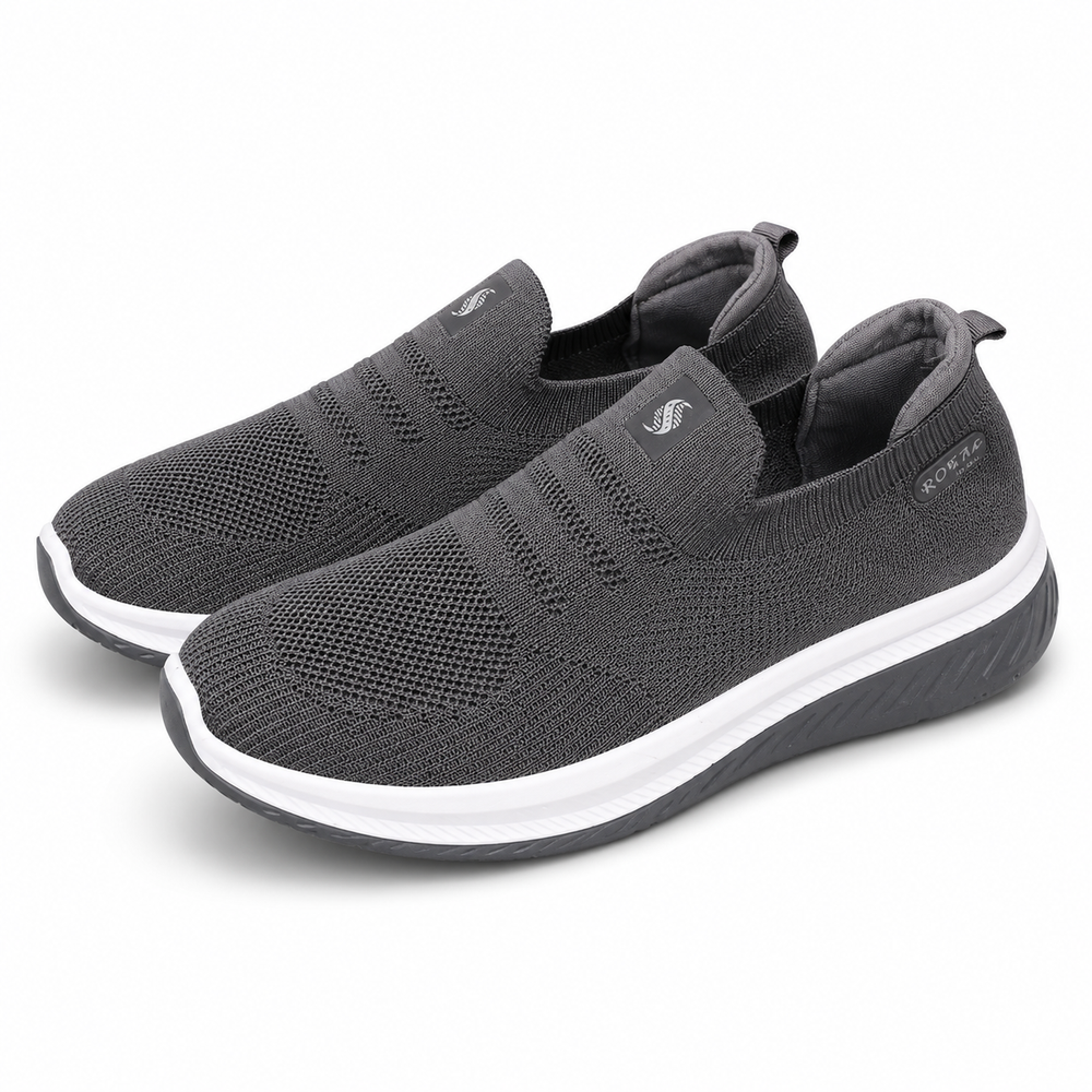 Men’s D.Gray Knit Slip-On Snakers Shoes
