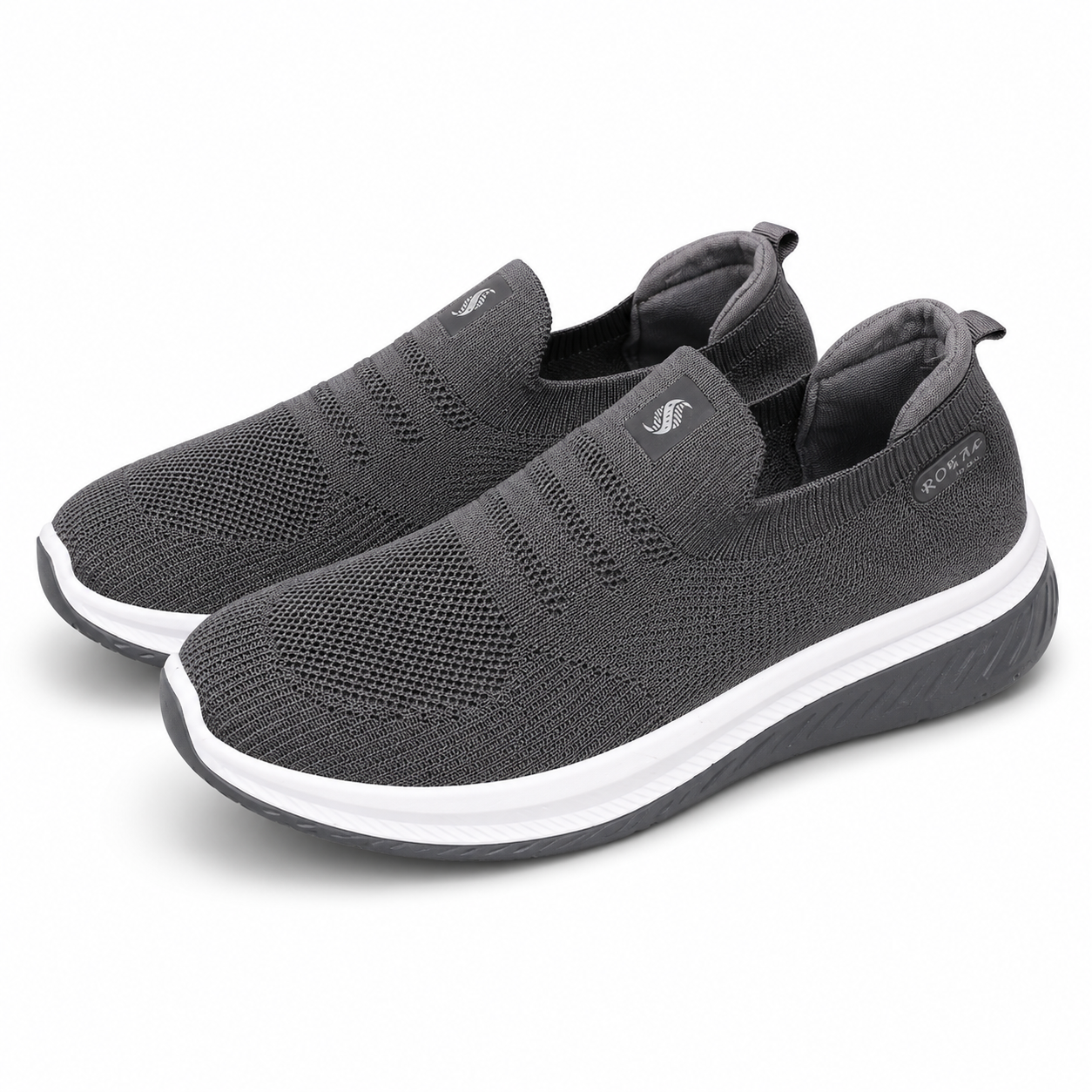 Men’s D.Gray Knit Slip-On Snakers Shoes