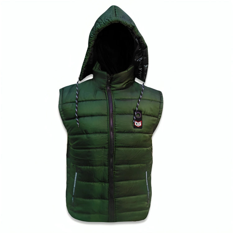 Men Puffer Sleeveless Jacket with Hood