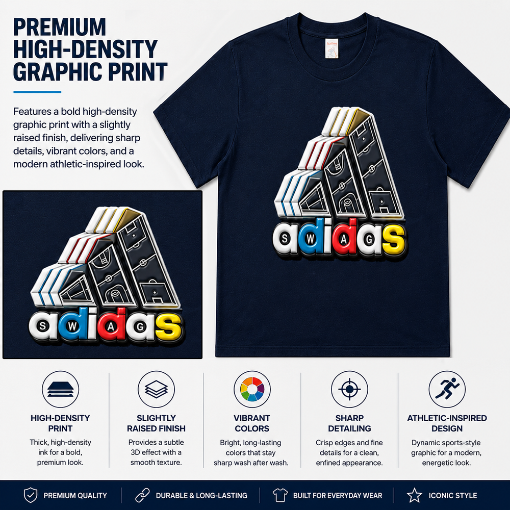 Pack of 5 Men's Premium 3D Embossed Sticker Graphic T-Shirts