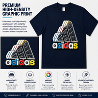 Pack of 5 Men's Premium 3D Embossed Sticker Graphic T-Shirts