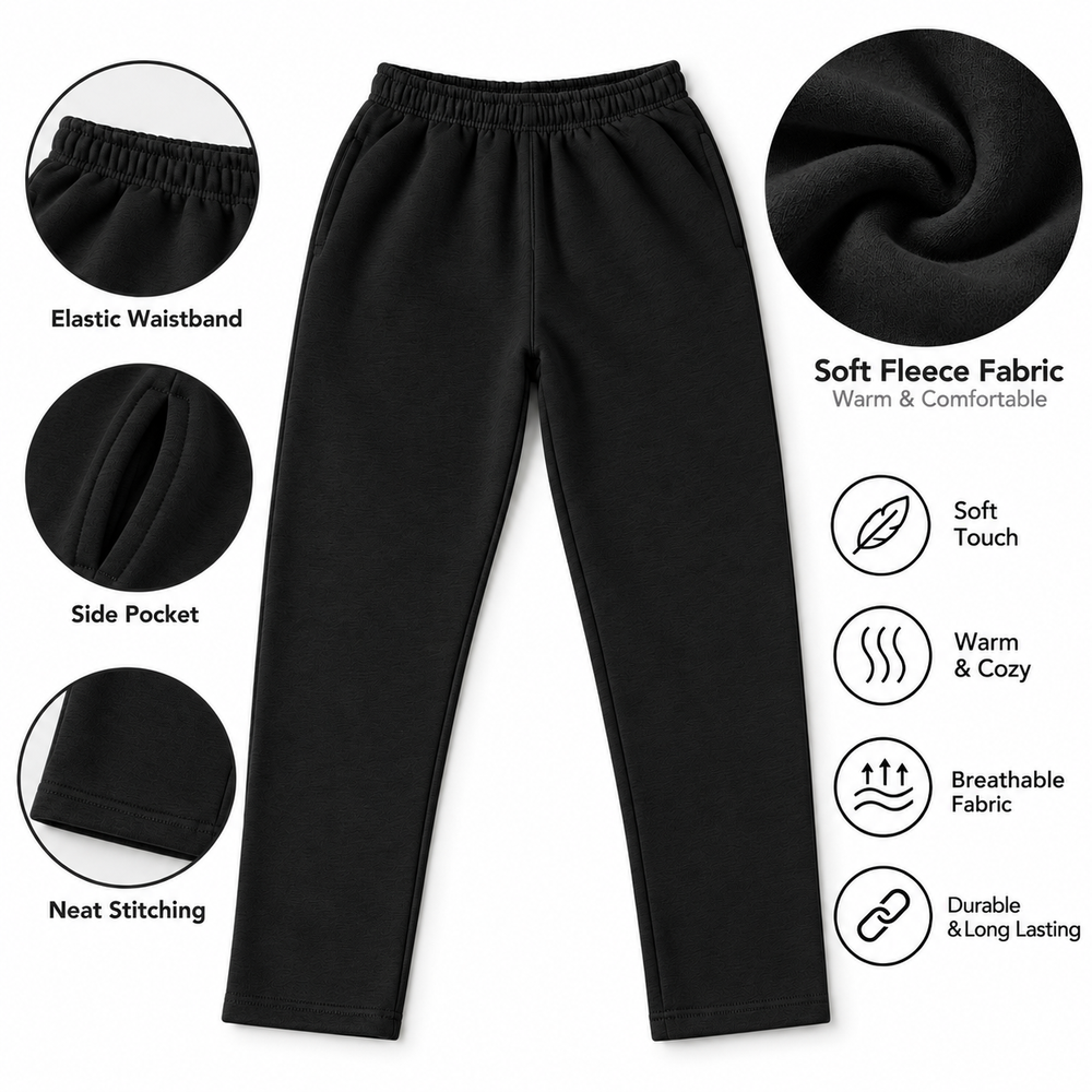 Premium Fleece Trousers for Men Pack of 3 Soft, Warm & Comfortable