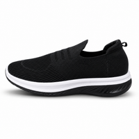 Men’s Black Knit Slip-On Snakers Shoes
