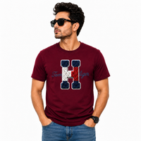 Pack of 5 Men's Premium 3D Embossed Sticker Graphic T-Shirts