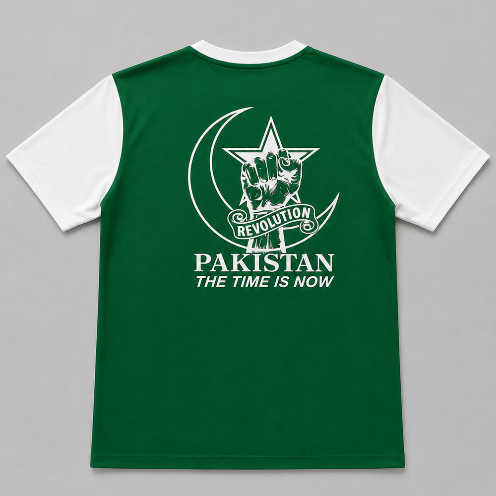 Men's 14th August Pakistan Independence Day Graphic T-Shirt – Green & White Half Sleeves