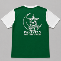 Men's 14th August Pakistan Independence Day Graphic T-Shirt – Green & White Half Sleeves
