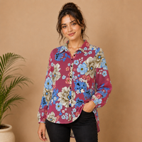 Women’s Floral Printed Shirt | Stylish Long Sleeve Casual Shirt