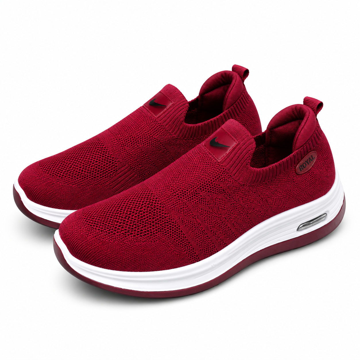 Women’s Red Slip-On Casual Sneakers – Comfortable Everyday Shoes