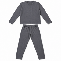 Unisex Ribbed Thermal Warmer Set Full Sleeve Shirt & Trouser D.Gray