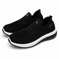 Men’s Black Knit Slip-On Snakers Shoes