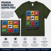 Pack of 5 Men's Premium 3D Embossed Sticker Graphic T-Shirts