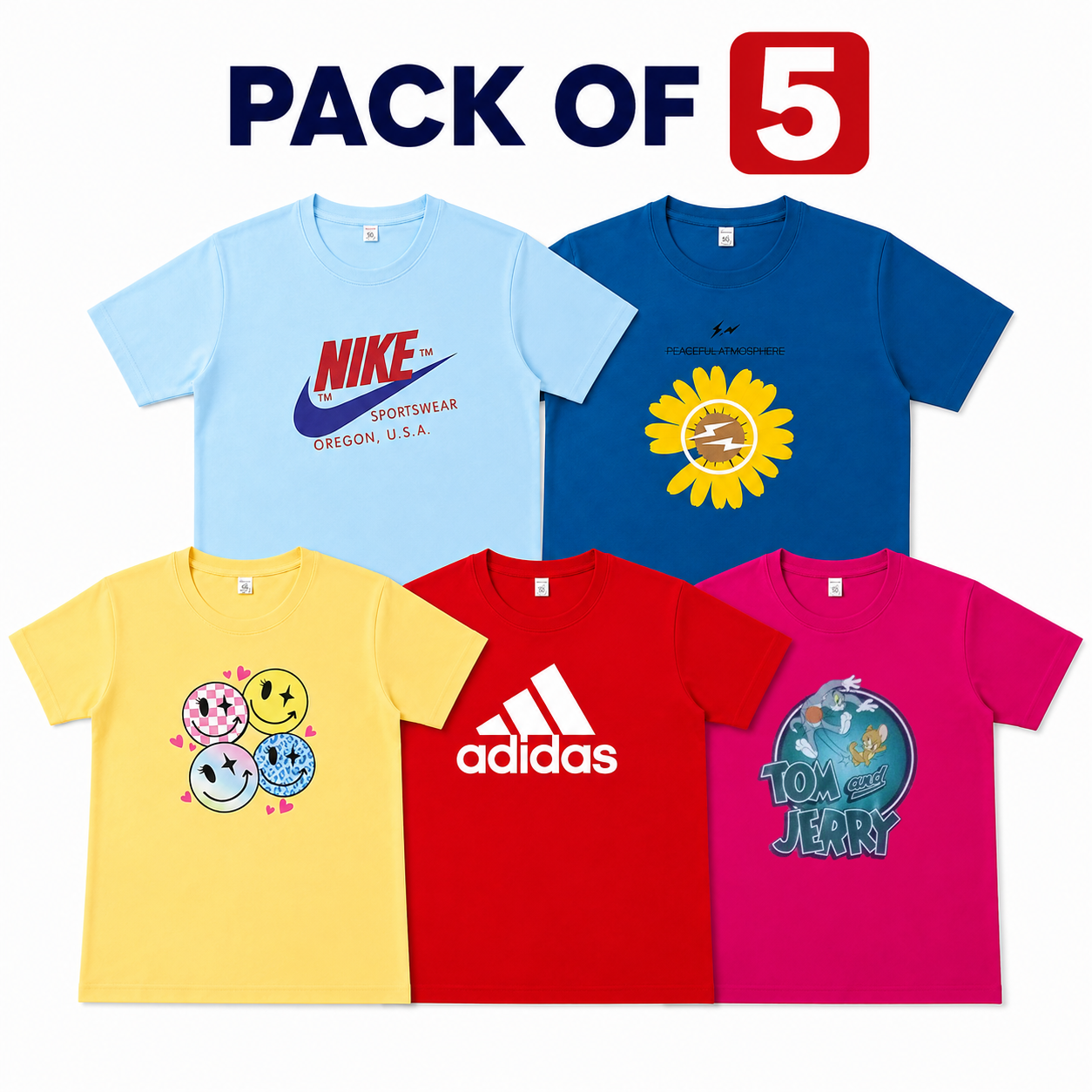 pack of 5 Cotton girls t shirts – Branded Shirts