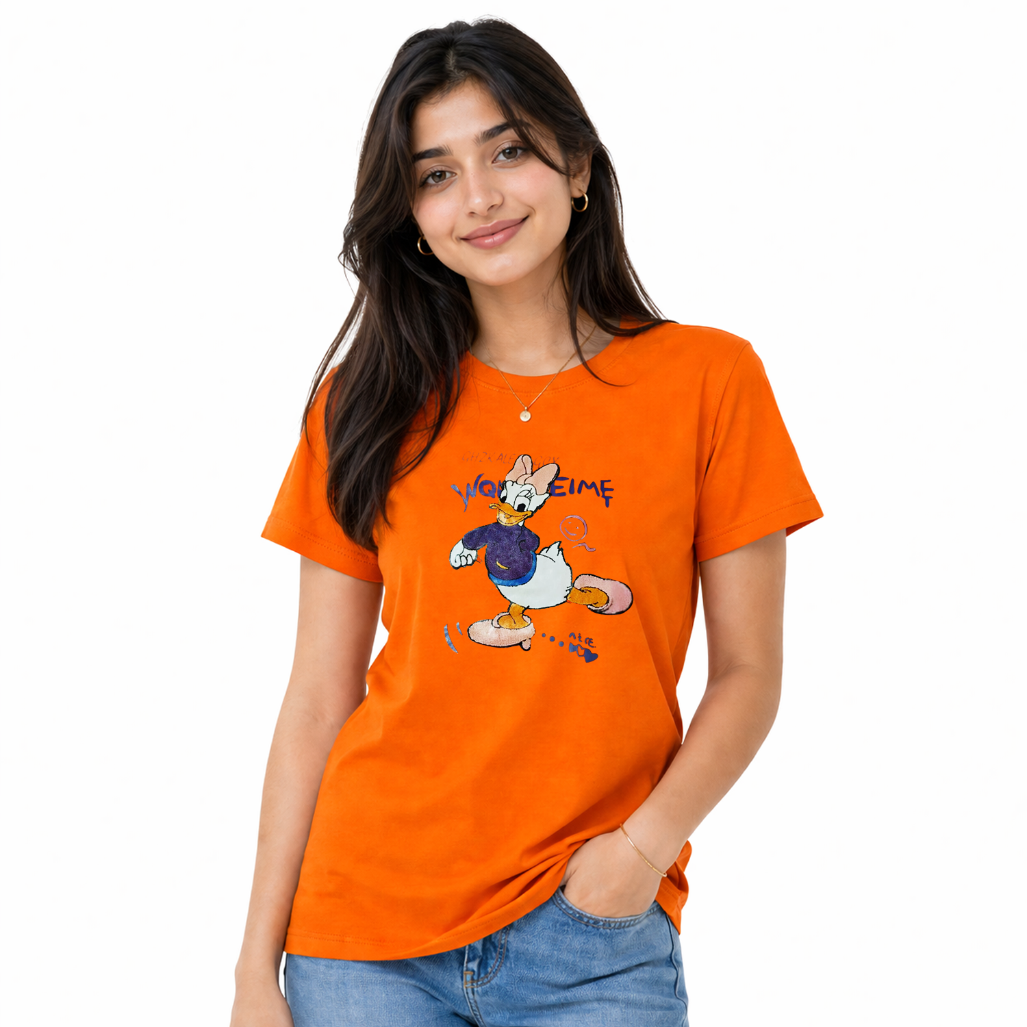 Ladies LDS Summer Cotton T-Shirt – Round Neck Half Sleeves
