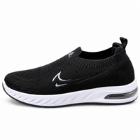 Unisex Black Knit Slip-On Sneakers Shoes