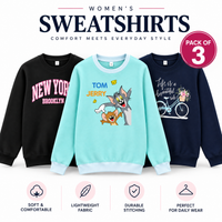 Women’s Sweatshirts Pack of 3 – Comfortable & Stylish Everyday Wear