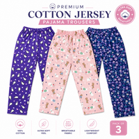 Pack of 3 printed Women cotton trousers – Soft Stretch Casual Pajama Pants for Women