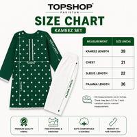 Women's Dark Green Printed Kameez Set with White Trouser – Soft & Comfortable