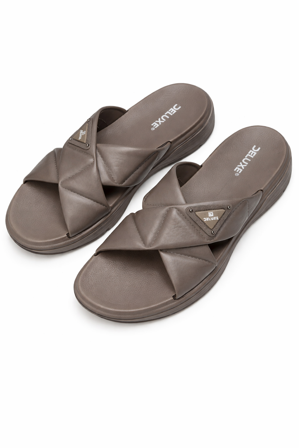 Men’s Grey Comfort Slides – Premium Soft Sole Casual Slippers