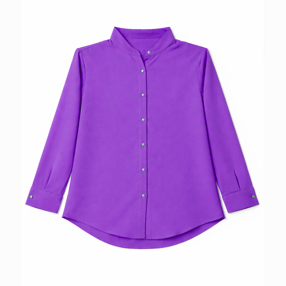 Women Solid Button Down Casual Shirt – Elegant & Comfortable