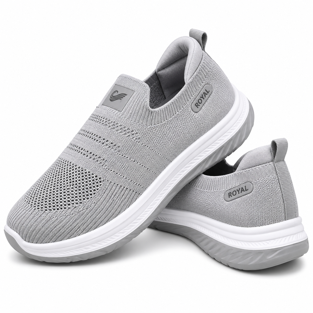 Men’s Grey Knit Slip-On Snakers Shoes