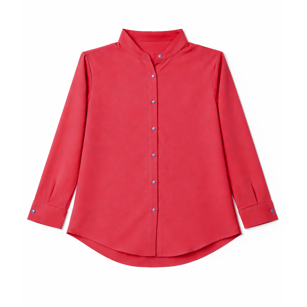 Women Solid Button Down Casual Shirt – Elegant & Comfortable