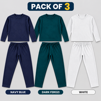 Unisex Ribbed Thermal Warmer Set Pack of 3 Full Sleeve Shirt & Trouser