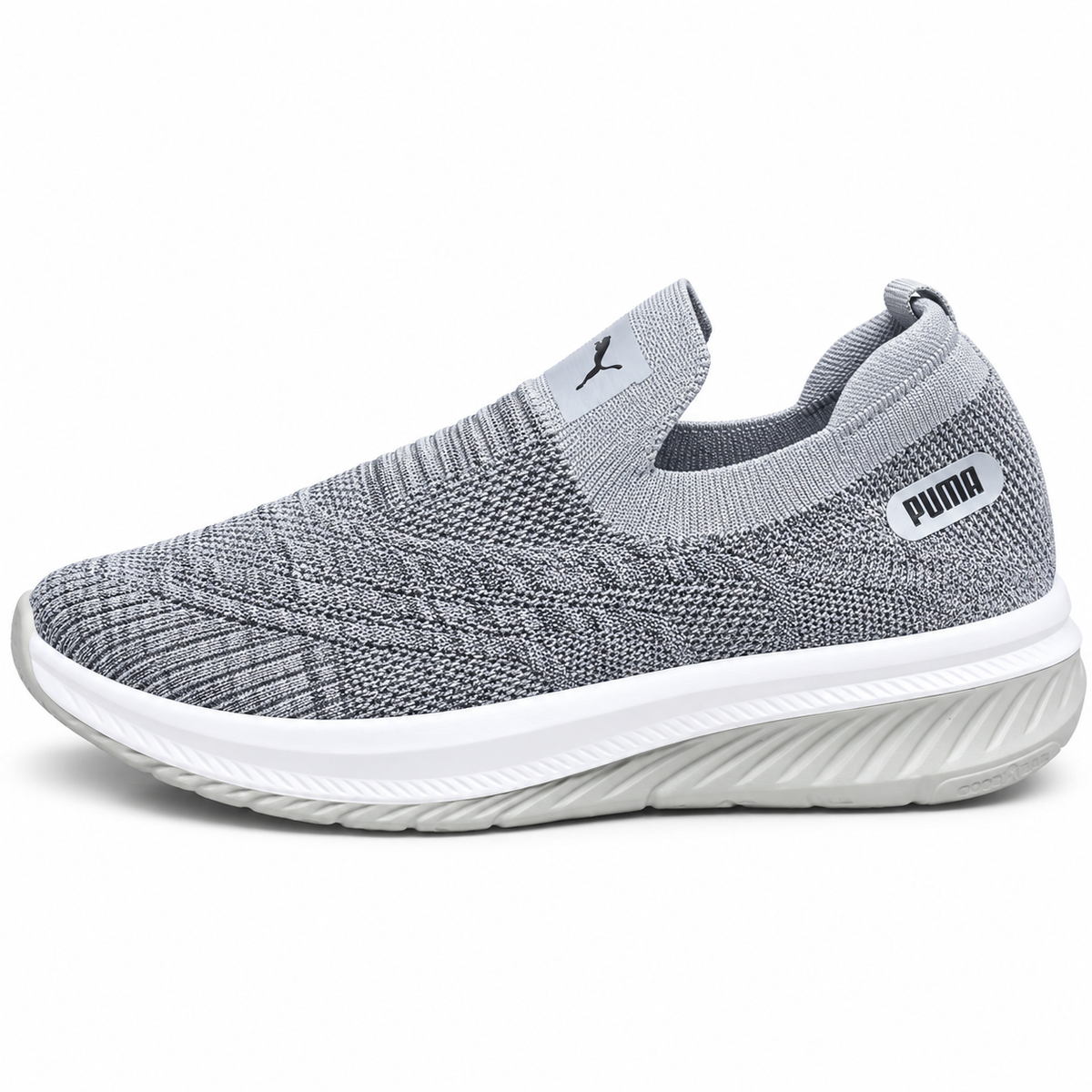 Unisex Grey Knit Slip-On Sneakers Shoes ART