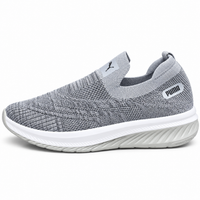 Unisex Grey Knit Slip-On Sneakers Shoes ART