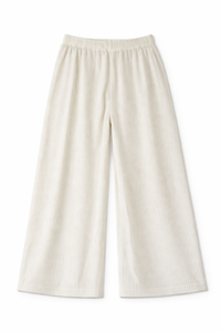 Women Ribbed Wide Leg Pants – Soft Stretch Casual Trousers