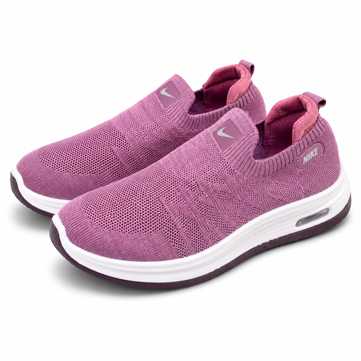 Women’s Pink Slip-On Casual Sneakers – Comfortable Everyday Shoes AJK