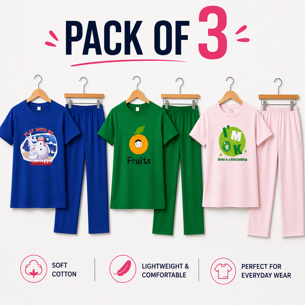 Women's Pack of 3 Cotton Jersy Tracksuit Set | Premium Quality