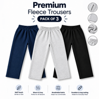 Premium Fleece Trousers for Men Pack of 3 Soft, Warm & Comfortable