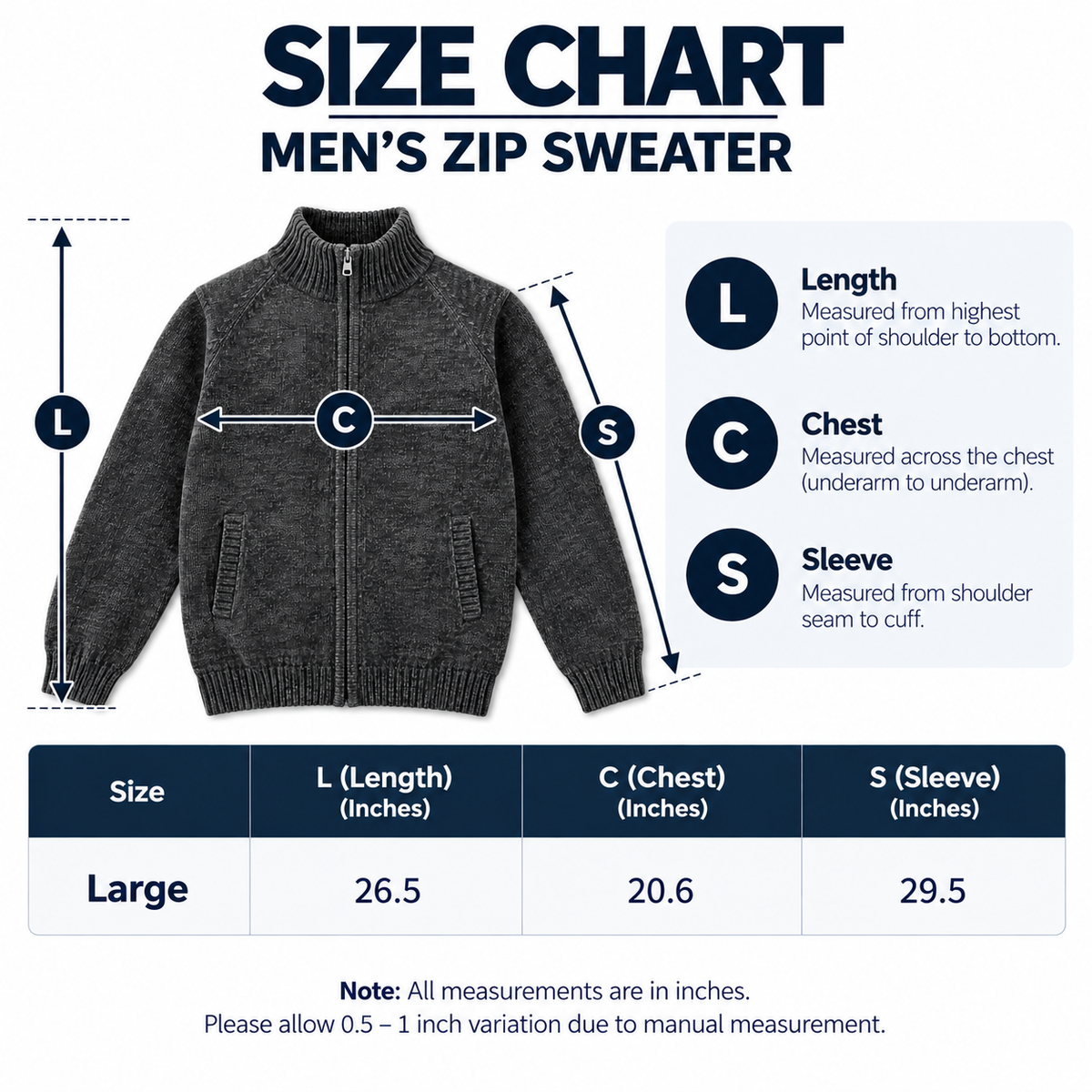 Men’s Round Neck Striped Sweater – Warm Knit Winter Pullover