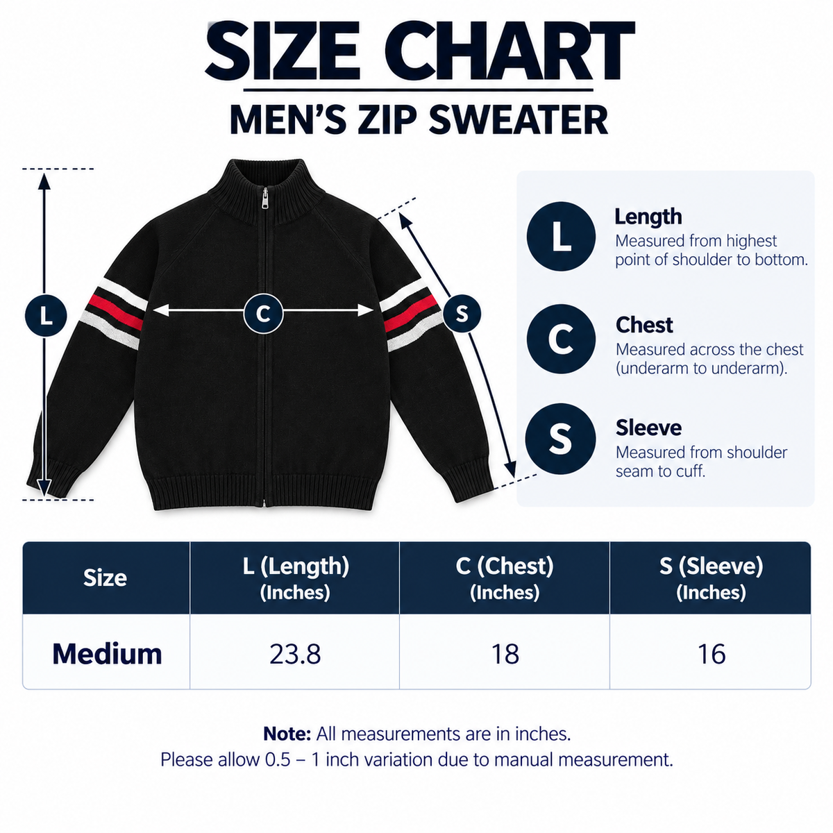 Men’s Round Neck Striped Sweater – Warm Knit Winter Pullover