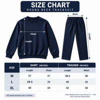Men's Round Neck Fleece Tracksuit Black