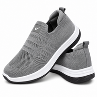 Unisex Grey Slip-On Casual Sneakers – Comfortable Everyday Shoes AJK