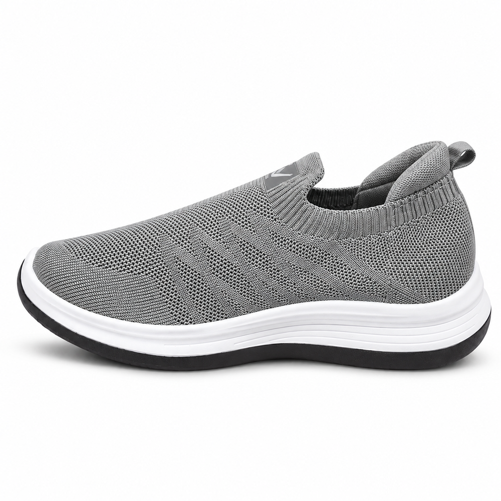 Unisex Grey Slip-On Casual Sneakers – Comfortable Everyday Shoes AJK