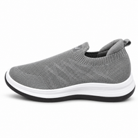 Unisex Grey Slip-On Casual Sneakers – Comfortable Everyday Shoes AJK