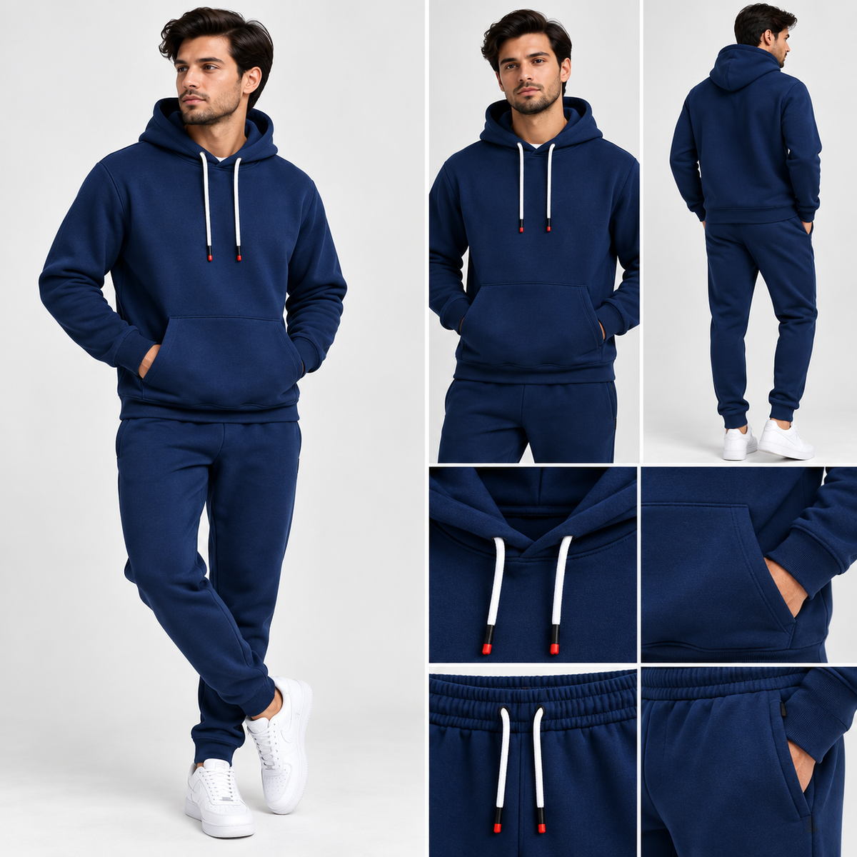 Men’s Fleece Tracksuit – Premium Hooded Sweatshirt & Trouser Navy
