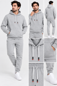 Men’s Fleece Tracksuit – Premium Hooded Sweatshirt & Trouser Gray