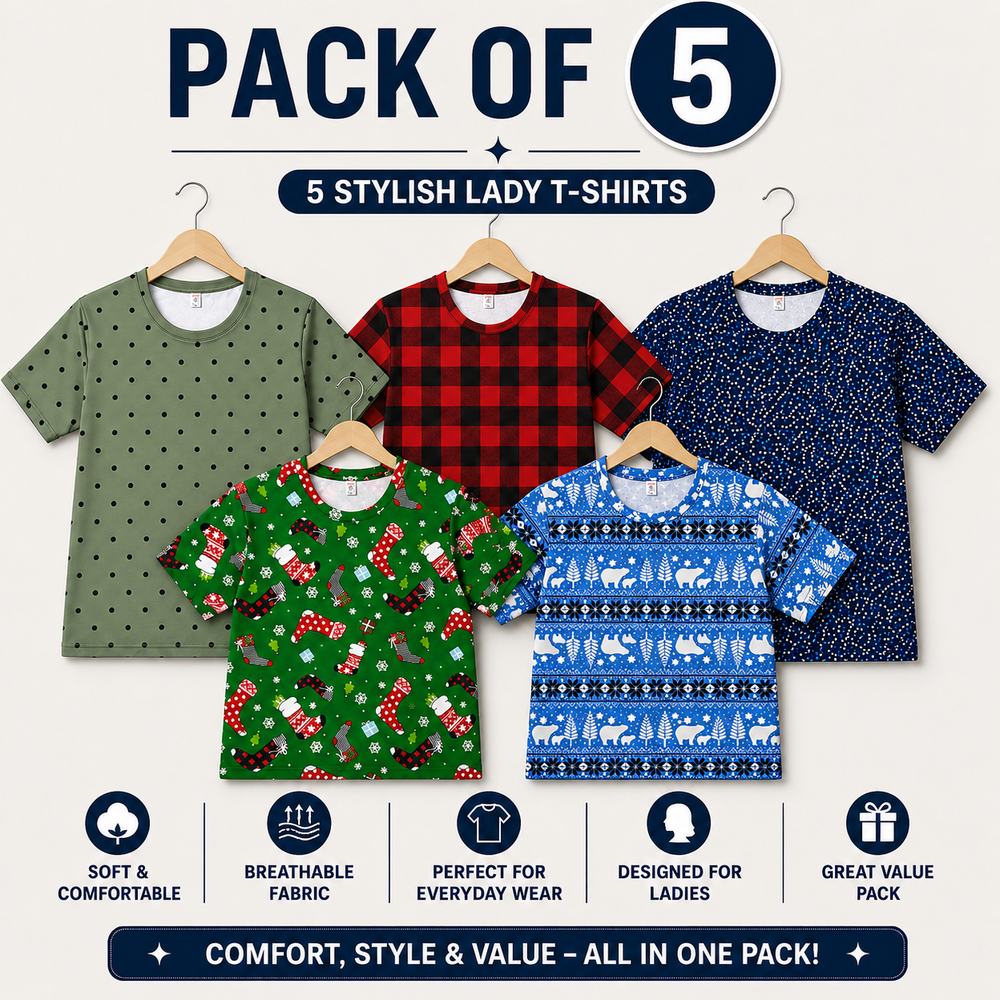 pack of 5 Cotton girls t shirts – Branded Shirts checked
