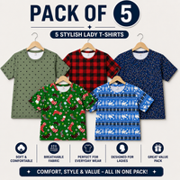 pack of 5 Cotton girls t shirts – Branded Shirts checked