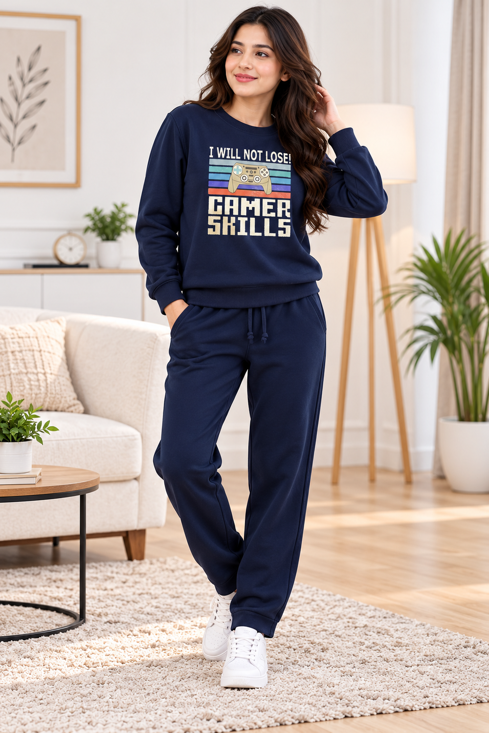 Unisex Winter Tracksuit – Navy Blue Sweatshirt & Jogger Set
