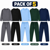 Unisex Ribbed Thermal Warmer Set Pack of 5 Full Sleeve Shirt & Trouser