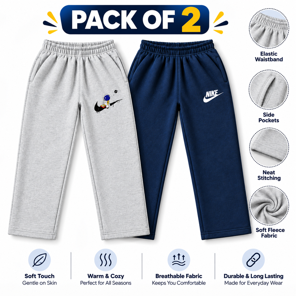 Premium Fleece Branded Trousers for Men Pack of 2 Soft, Warm & Comfortable