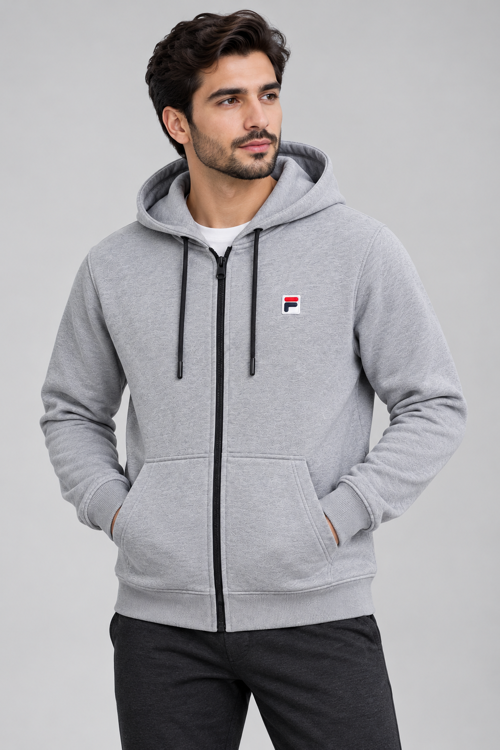 Men’s Zip-Up Hooded Sweatshirts  – Gray