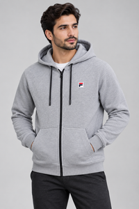 Men’s Zip-Up Hooded Sweatshirts  – Gray